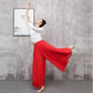 Women's Solid Color Chiffon High Waist Wide Leg Pants