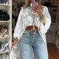 Lace Pattern See-Through Elegant Maxi Top