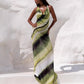 Women's Sexy Printed Backless Halter Maxi Dress