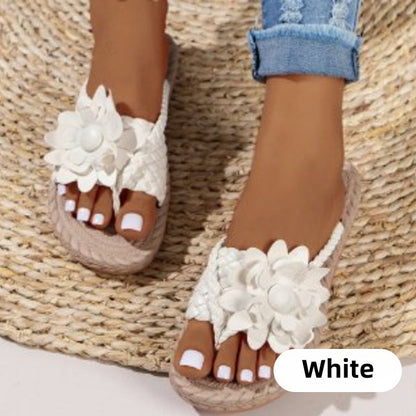 Women's Floral Slip-On Woven Sandals