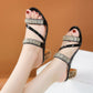 🔥New Arrival 2025🔥Women's Rhinestone-Embellished Block Heel Sandals