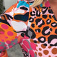 Women’s Elegant Floral Leopard Print V-Neck Dress