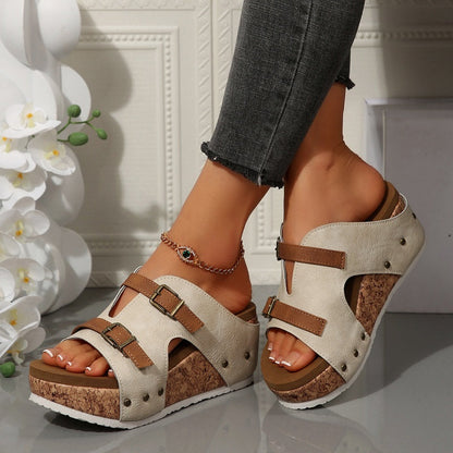 🔥50%OFF🔥Cutout Platform Wedge Sandals