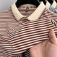 👕Men's Business Casual Striped Breathable Lapel T-Shirt