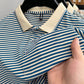 Men's Business Casual Striped Breathable Lapel T-Shirt
