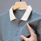 👕Men's Business Casual Striped Breathable Lapel T-Shirt