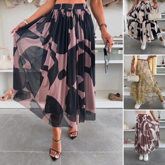 Women’s Trendy Print Elastic Waistband Flowy Maxi Skirt
