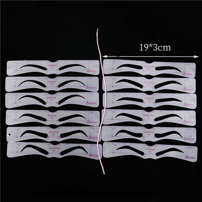 12PCS Eyebrow Stencil Kit with Headband