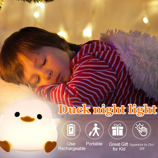 Cute Squishy Duck Night Light for Kids