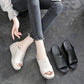 Women's Wedge Heel Open Toe Slip-on Casual Sandals