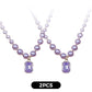 Elegant Purple Imitation Pearls Necklace with Pendant