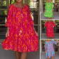 Women's Loose Fit Ruffle Hem Midi Dress