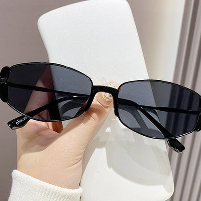 Women's Retro Oval Narrow Frame Sunglasses