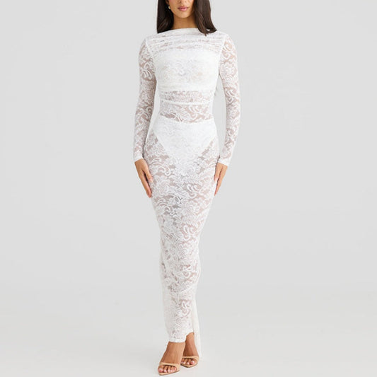 Sexy Backless Lace Maxi Dresses