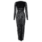 Sexy Backless Lace Maxi Dresses