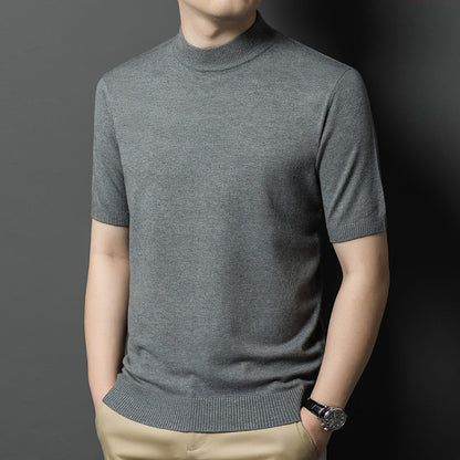 Men's Turtleneck Short-Sleeve Knit Top