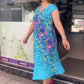 Women's Printed Flowy V-neck Dress