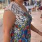 Women's Printed Flowy V-neck Dress