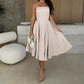 💖Limited Sale 50% OFF💖Elegant Solid Color Strapless Midi Dress