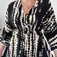 Women’s Elegant Print V-Neck Slit Long Dress
