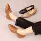Women's Comfortable Low Heel Synthetic Leather Shoes