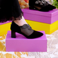 Chunky Heel Pointed Toe Mesh Breathable Shoes