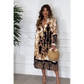 Women's Loose V-Neck Printed Dress