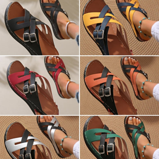 Women's Fashion Belt Buckle Thick Bottom Sandal Slippers