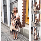 Women's Loose V-Neck Printed Dress