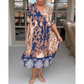 Women's Loose V-Neck Printed Dress