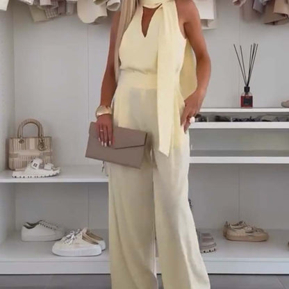 Women's Sleeveless Wide-Leg Jumpsuit