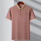 Men’s Casual Lapel V-Neck Striped Tops