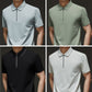 Men's Casual Wrinkle Resistant Zipper Lapel Short Sleeve Shirt