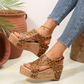 Women's Leopard Print Wedge Sandals