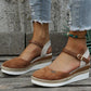 Women’s Closed-Toe Platform Wedge Buckle Sandals