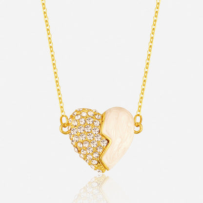 Premium Gold Diamond Magnetic Heart Necklace