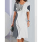 Women's Casual Loose Floral 3D Digital Printed Round Neck Dresses