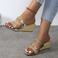 Women's Trendy Crystal-Adorned Wedge Sandals