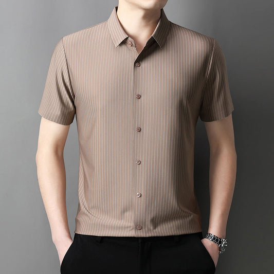 Men's Cooling Striped Button Down Shirt