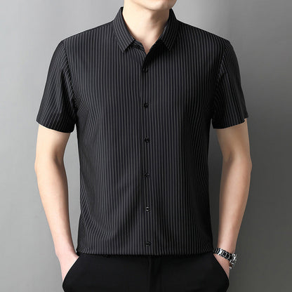 Men's Cooling Striped Button Down Shirt