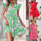 🌺Summer Hot Sale 49% OFF🔥Ruffle Sleeve V-Neck Printed Dress