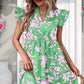 🌺Summer Hot Sale 49% OFF🔥Ruffle Sleeve V-Neck Printed Dress