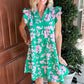 🌺Summer Hot Sale 49% OFF🔥Ruffle Sleeve V-Neck Printed Dress