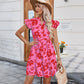 🌺Summer Hot Sale 49% OFF🔥Ruffle Sleeve V-Neck Printed Dress