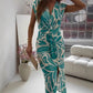 Sleeveless Printed Slit Dress