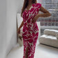Sleeveless Printed Slit Dress