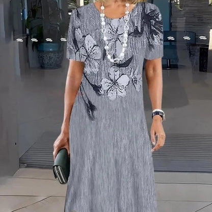 🌈2025 New Products-❤️Women's Casual Printed Round Neck Dress