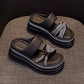 Women's Rhinestone Thick Platform Slip-On Sandals
