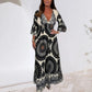 💖 NEW HOT SALE 💖Women's Lucky Print Maxi Dress【Elastic waist, suitable for all occasions】