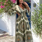 💖 NEW HOT SALE 💖Women's Lucky Print Maxi Dress【Elastic waist, suitable for all occasions】